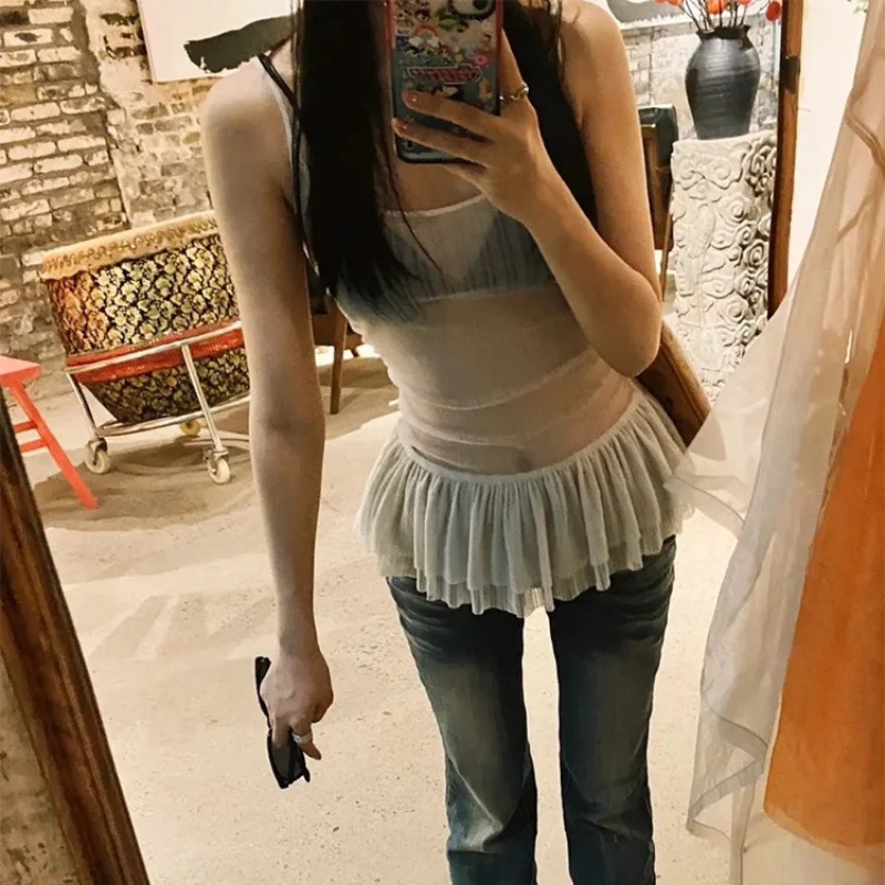 Y2K Mesh Tops