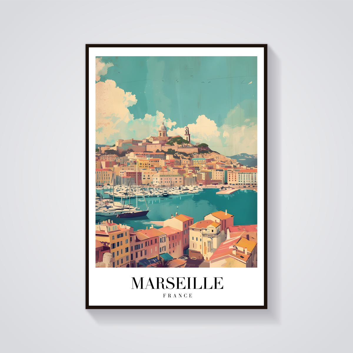 Marseille Harbor Vintage Poster