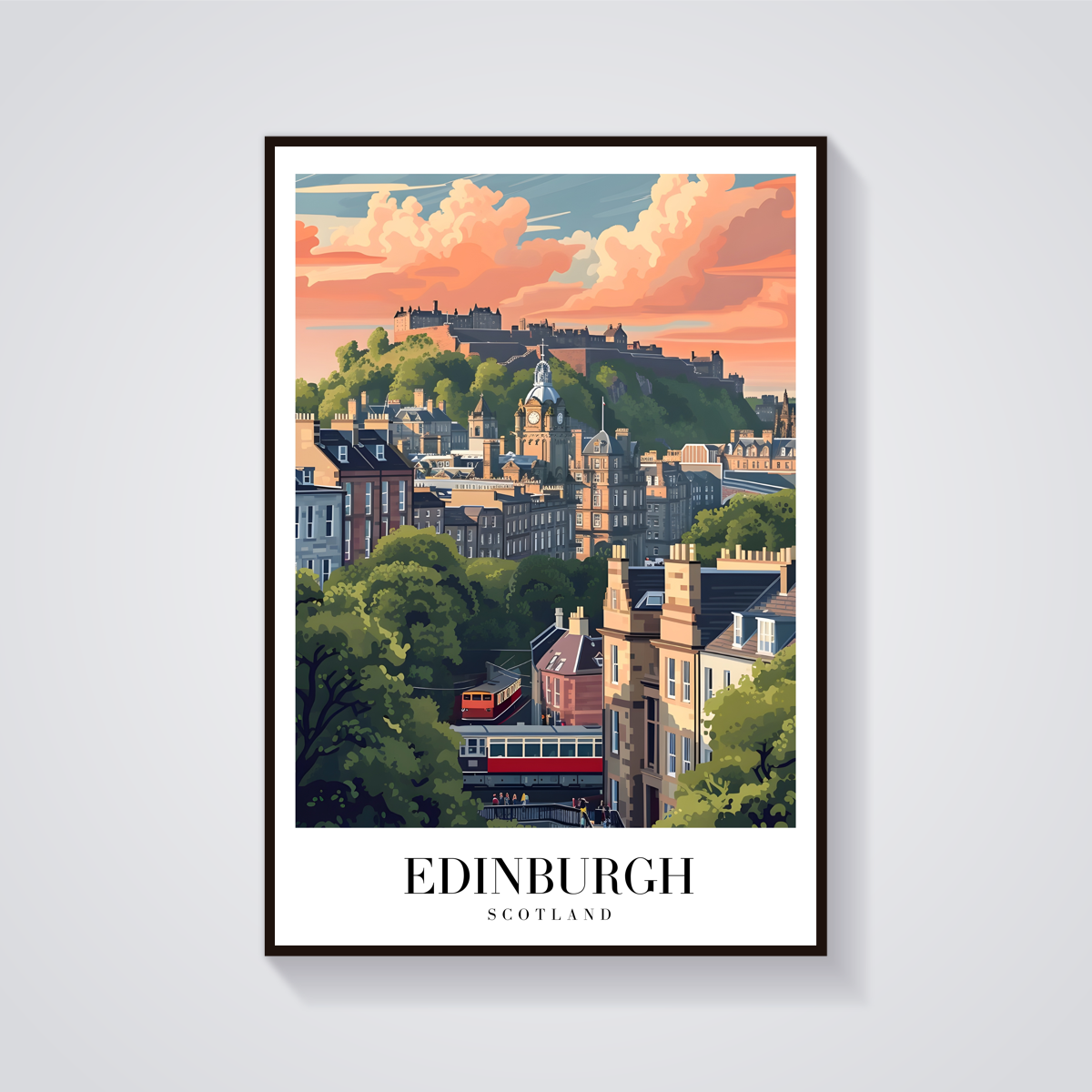 Edinburgh Castle Vintage Poster