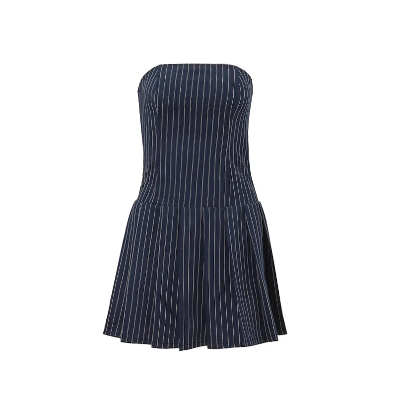 A-line Striped Summer Y2K Mini Dress