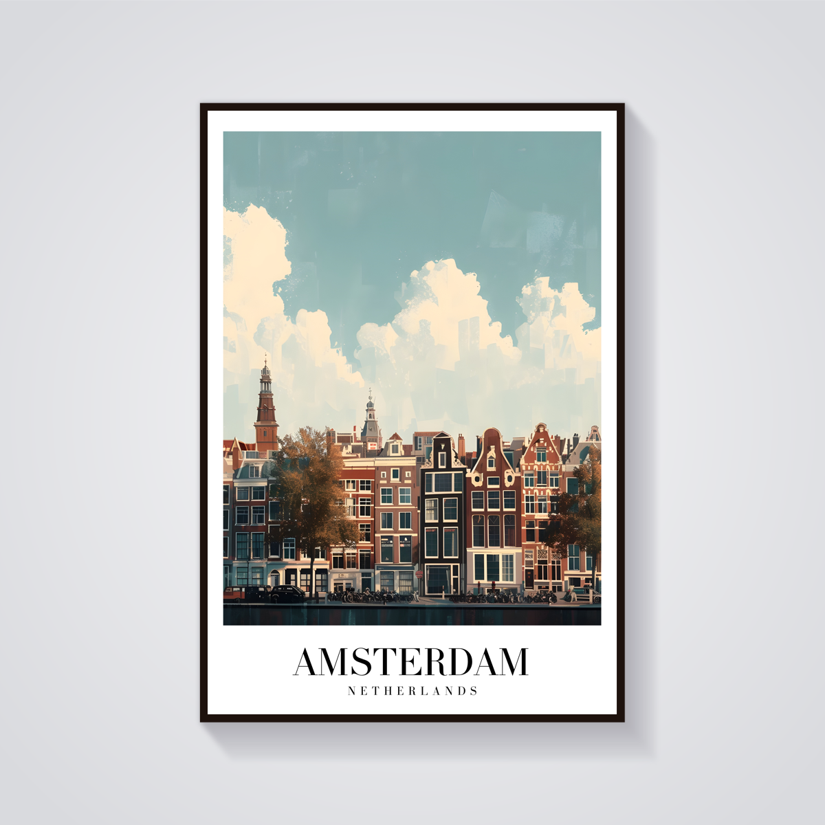 Amsterdam Canal Vintage Poster