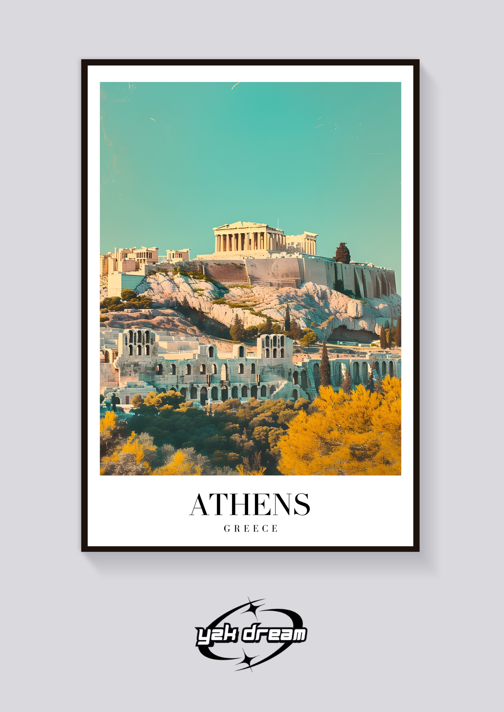 Athens Acropolis Vintage Poster