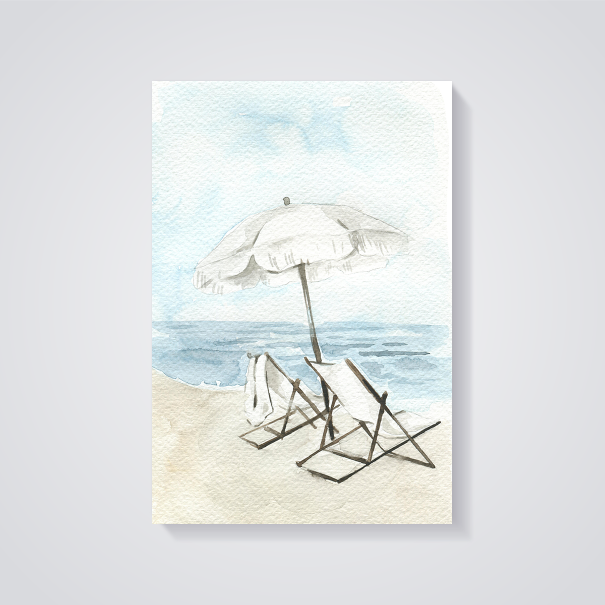 Beach Chairs Scene Poster