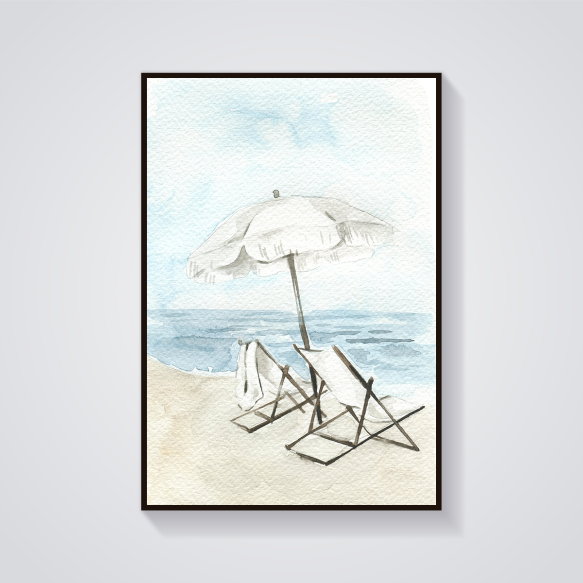 Beach Chairs Scene Poster
