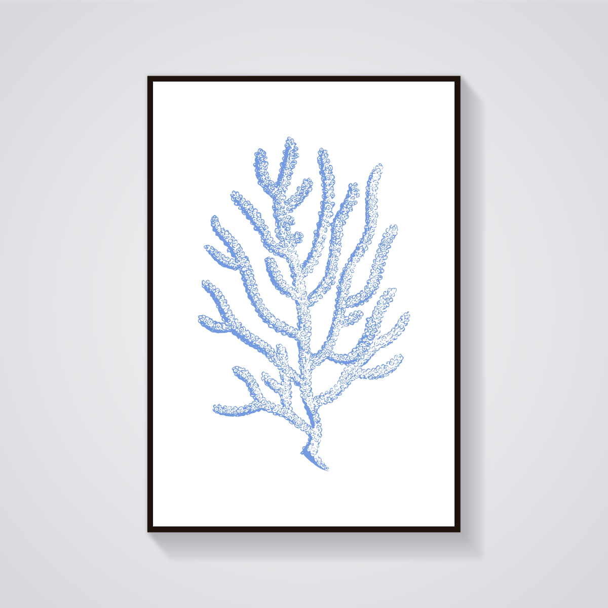 Blue Coral Sketch Poster
