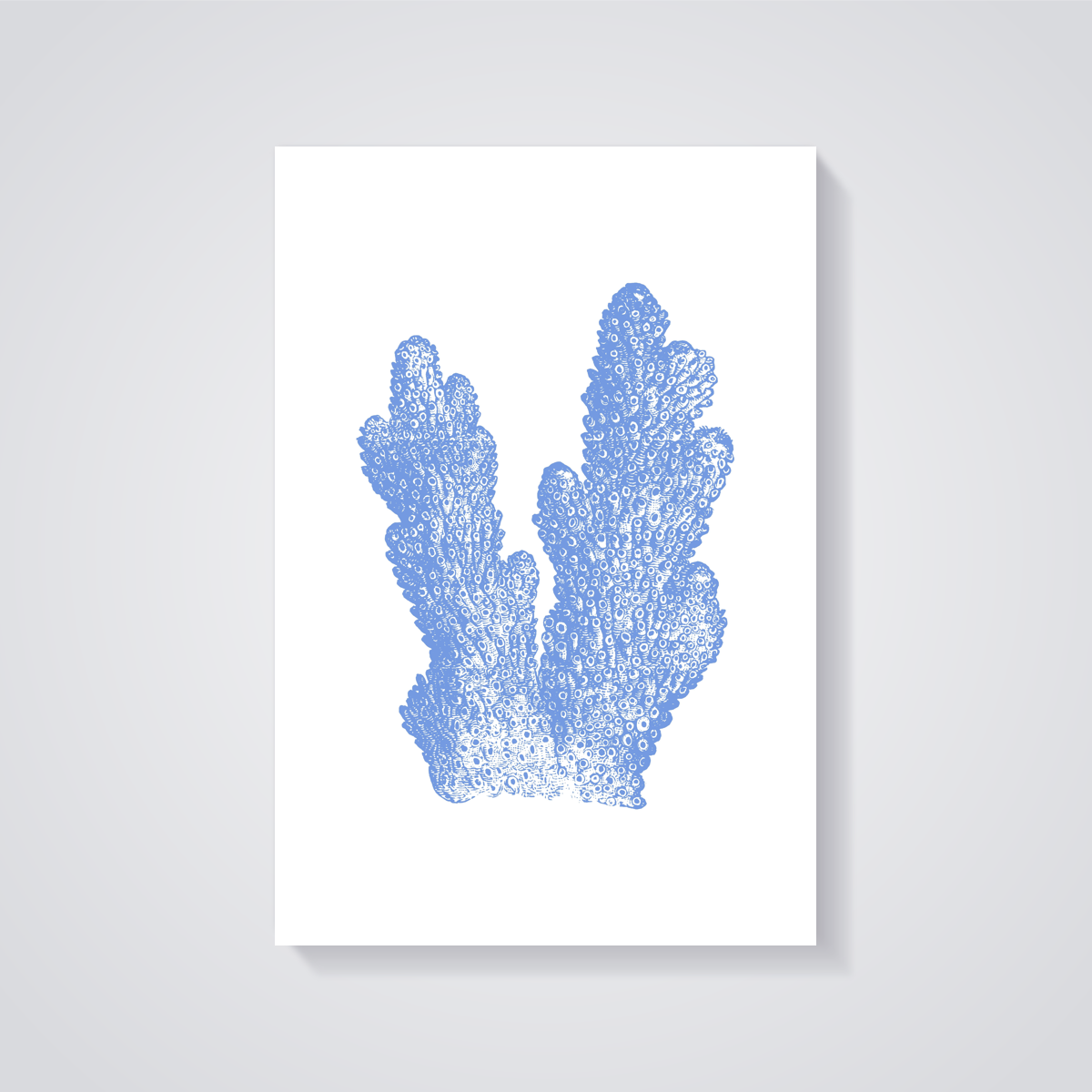 Blue Coral Vintage Poster