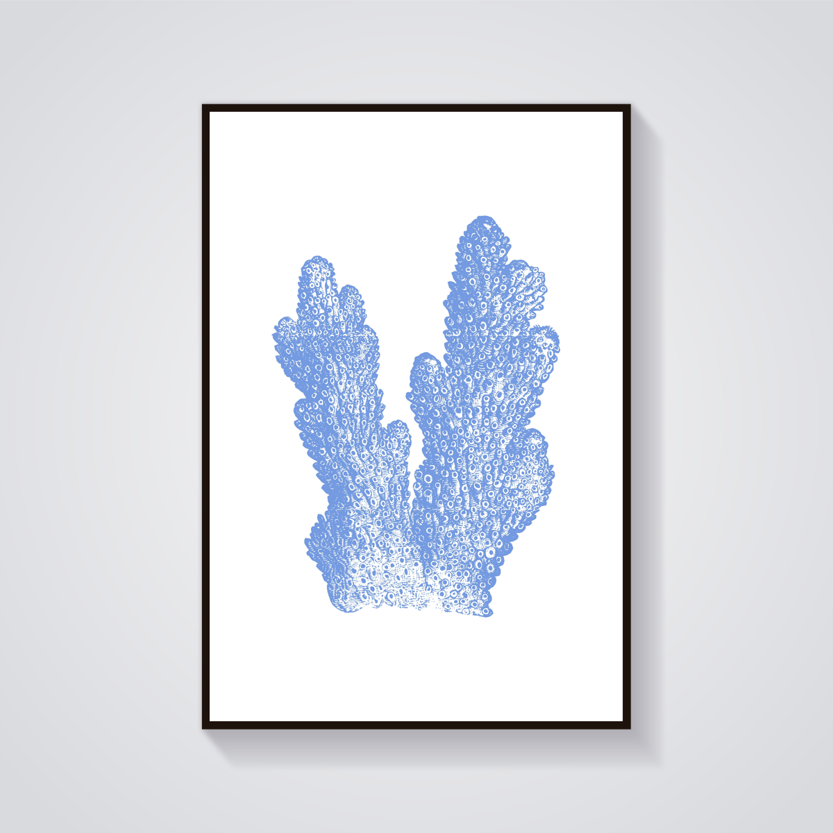 Blue Coral Vintage Poster