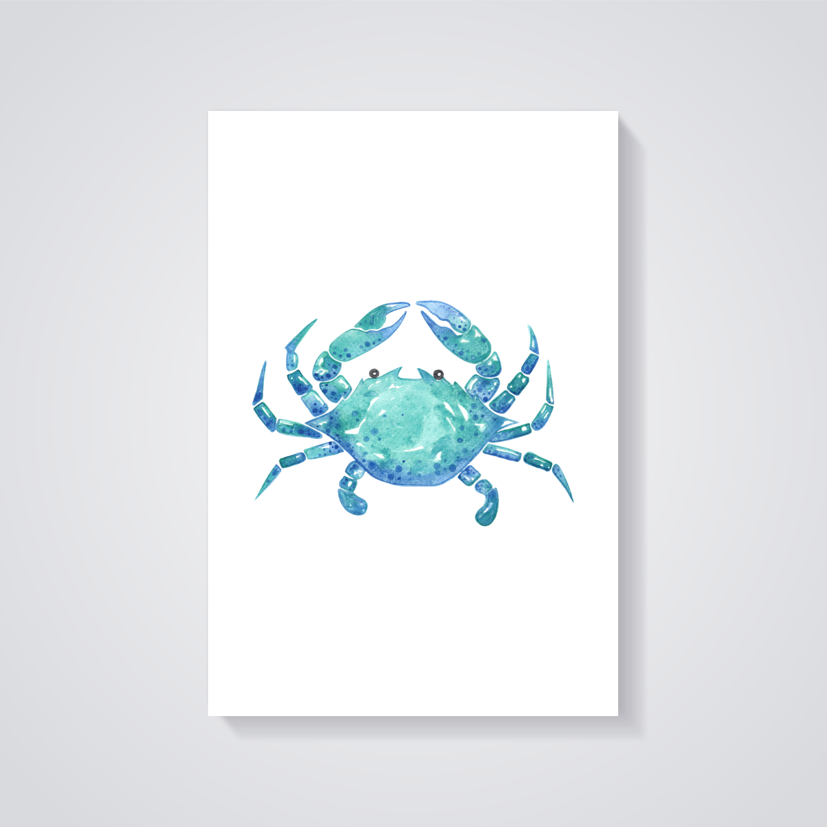 Blue Crab Watercolour Poster