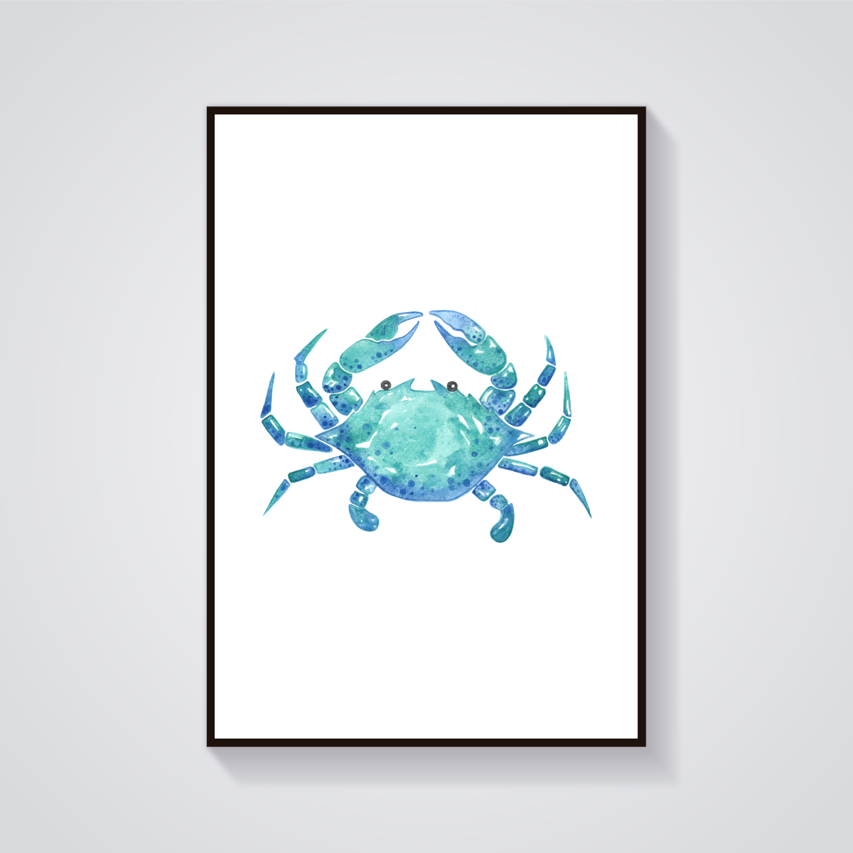 Blue Crab Watercolour Poster