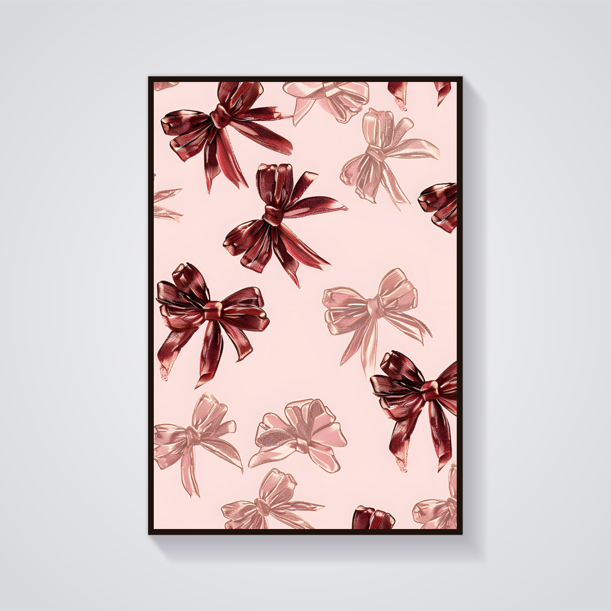 Burgundy Ribbon Bows Poster
