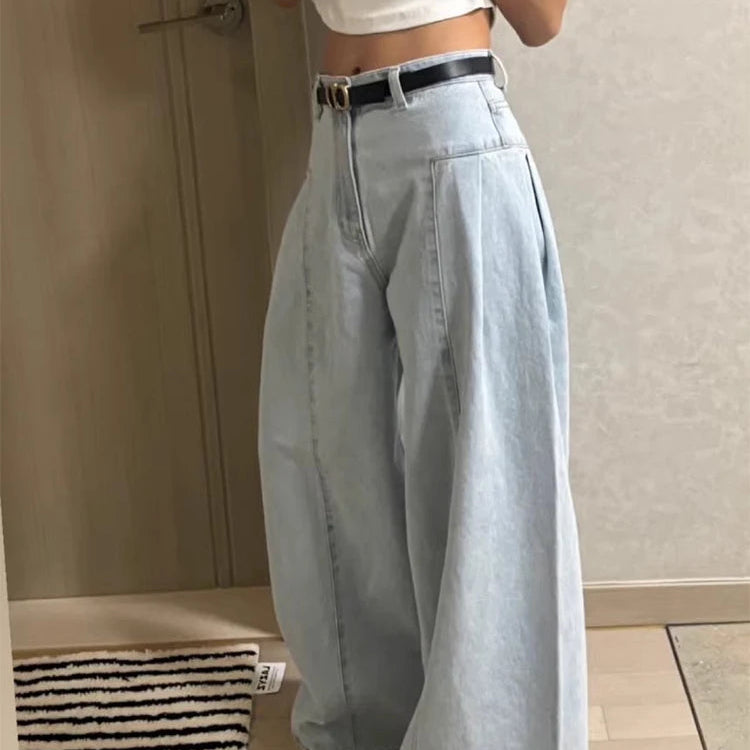Chic Y2K High Waist Curved Barrel Jeans