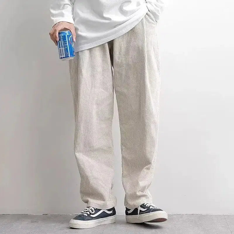 Corduroy Baggy Straight Leg Trousers
