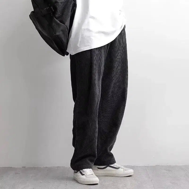 Corduroy Baggy Straight Leg Trousers