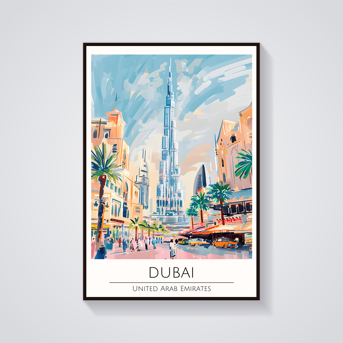 Dubai Burj Khalifa Art Deco Poster