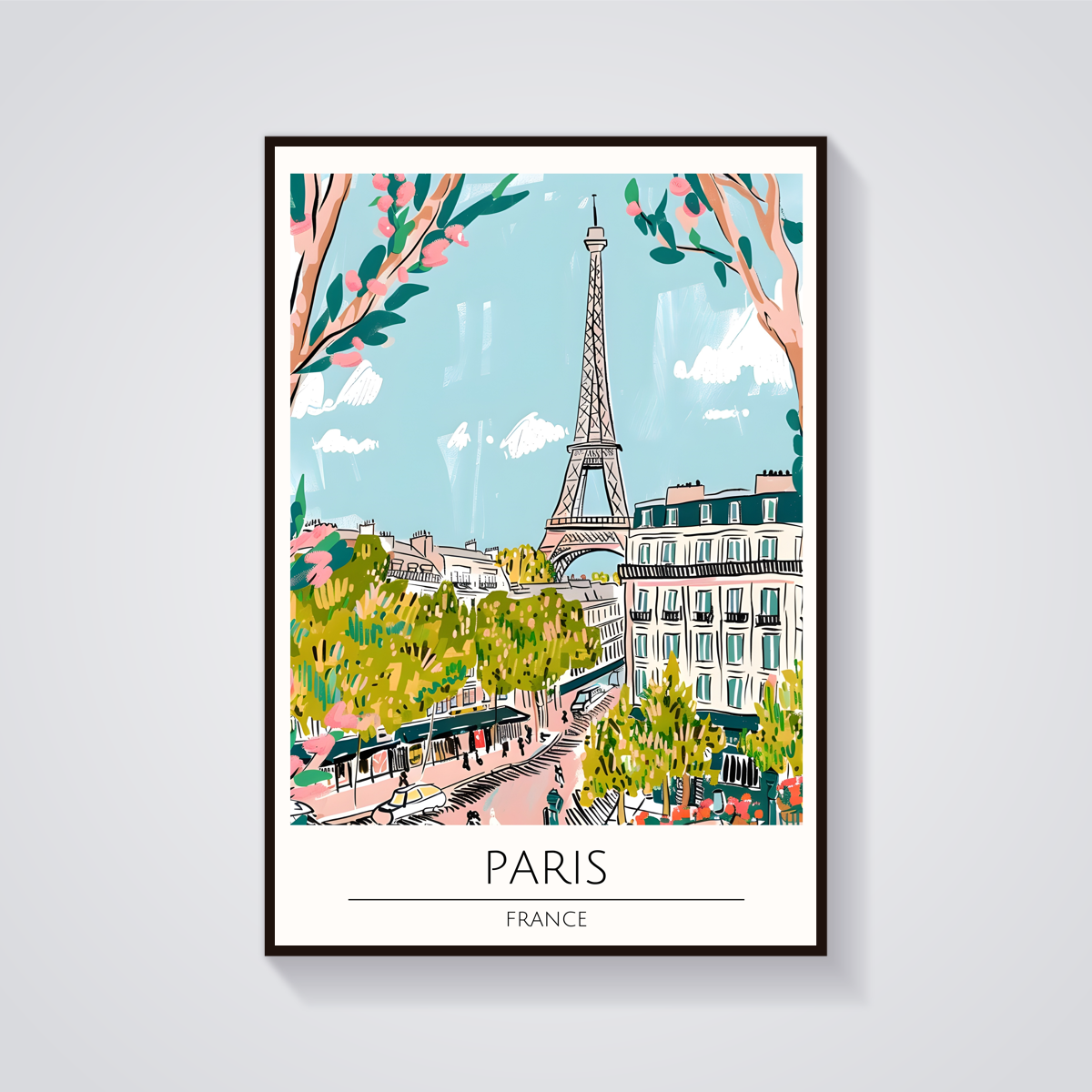 Eiffel Tower Paris Art Deco Poster