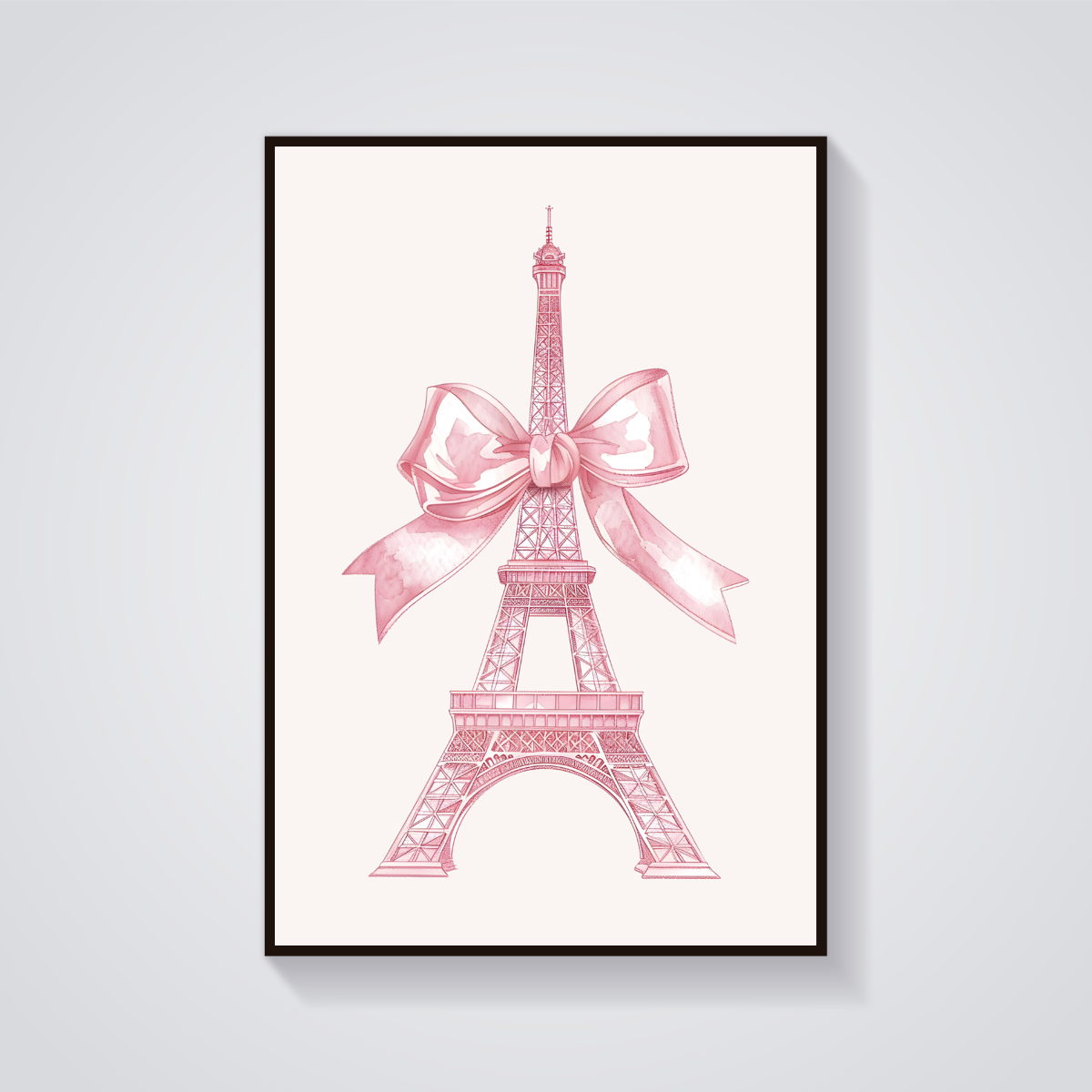 Eiffel Tower Pink Bow Poster