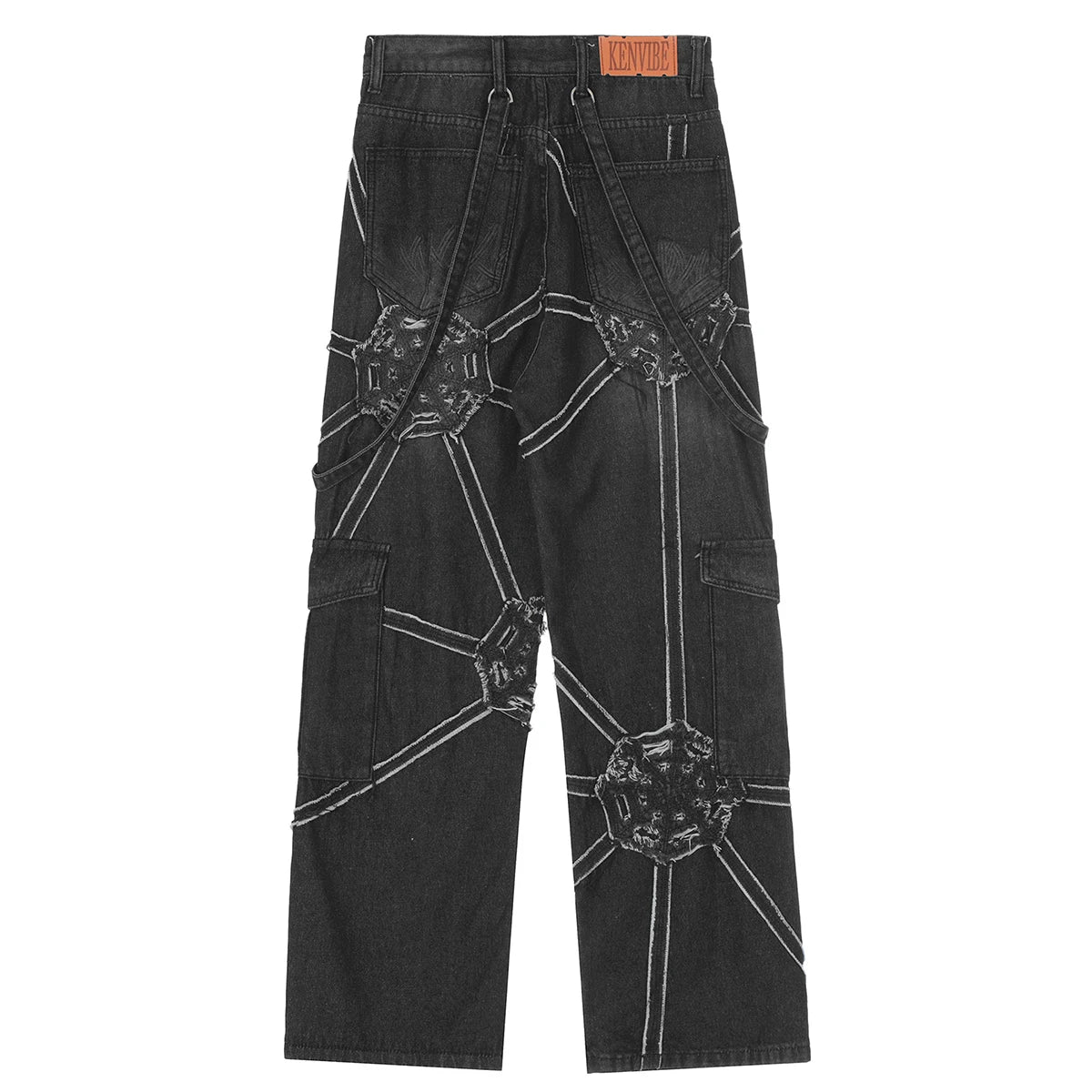 Embroidered Spider Web Y2K Jeans
