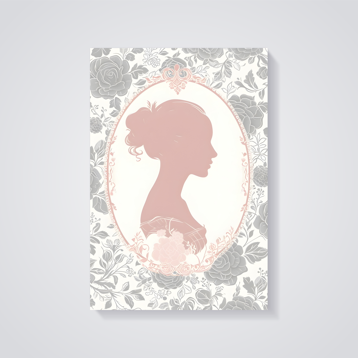 Floral Cameo Silhouette Poster