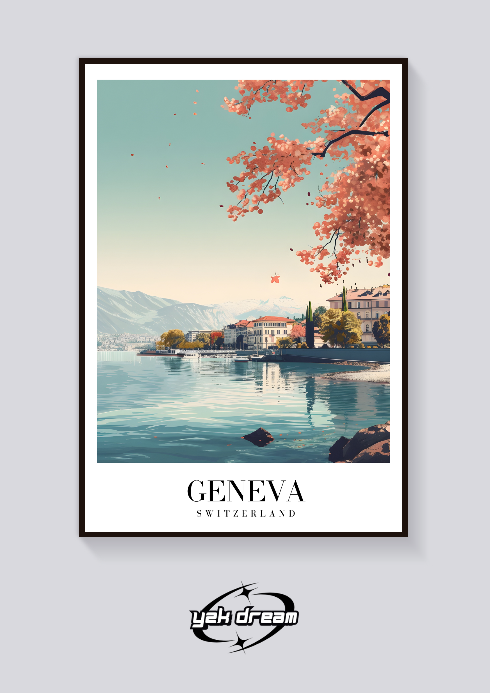 Geneva Lakefront Vintage Poster