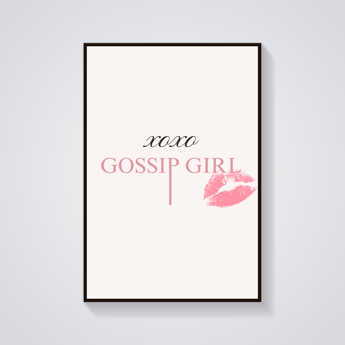 Gossip Girl Aesthetic Art Print - XOXO Kiss Poster - Girly Room Decor, image size:1200x1200