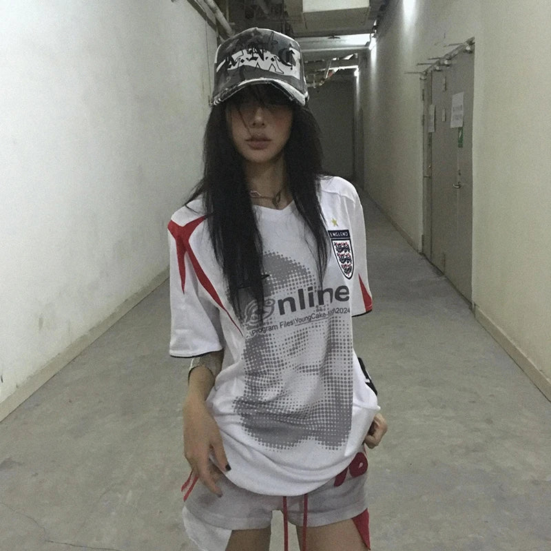 Grunge Y2K Aesthetic Football Jersey