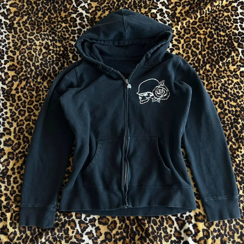 Grunge Y2K Winged Graphic Hoodie