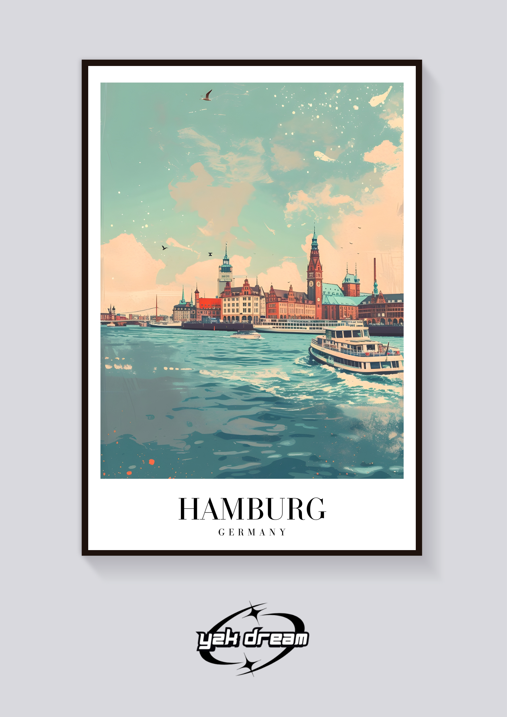 Hamburg Germany Vintage Poster