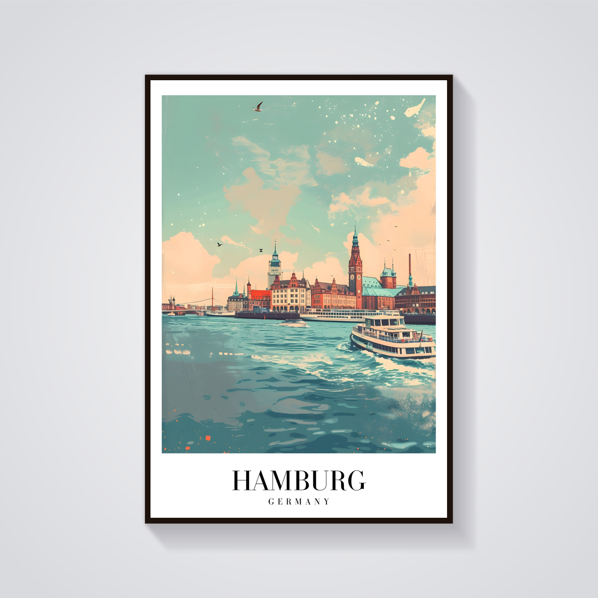Hamburg Germany Vintage Poster
