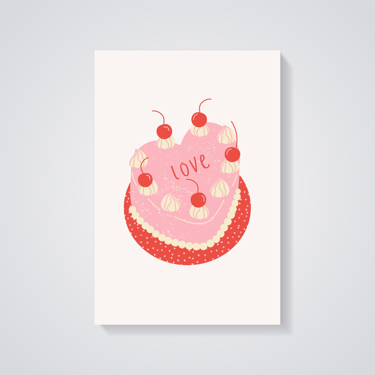 Heart Cake Love Poster