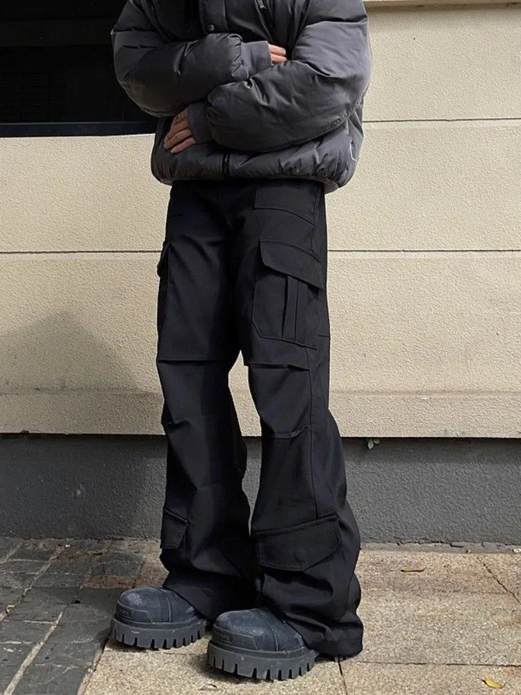 High Waist Y2K Multi Cargo Trousers