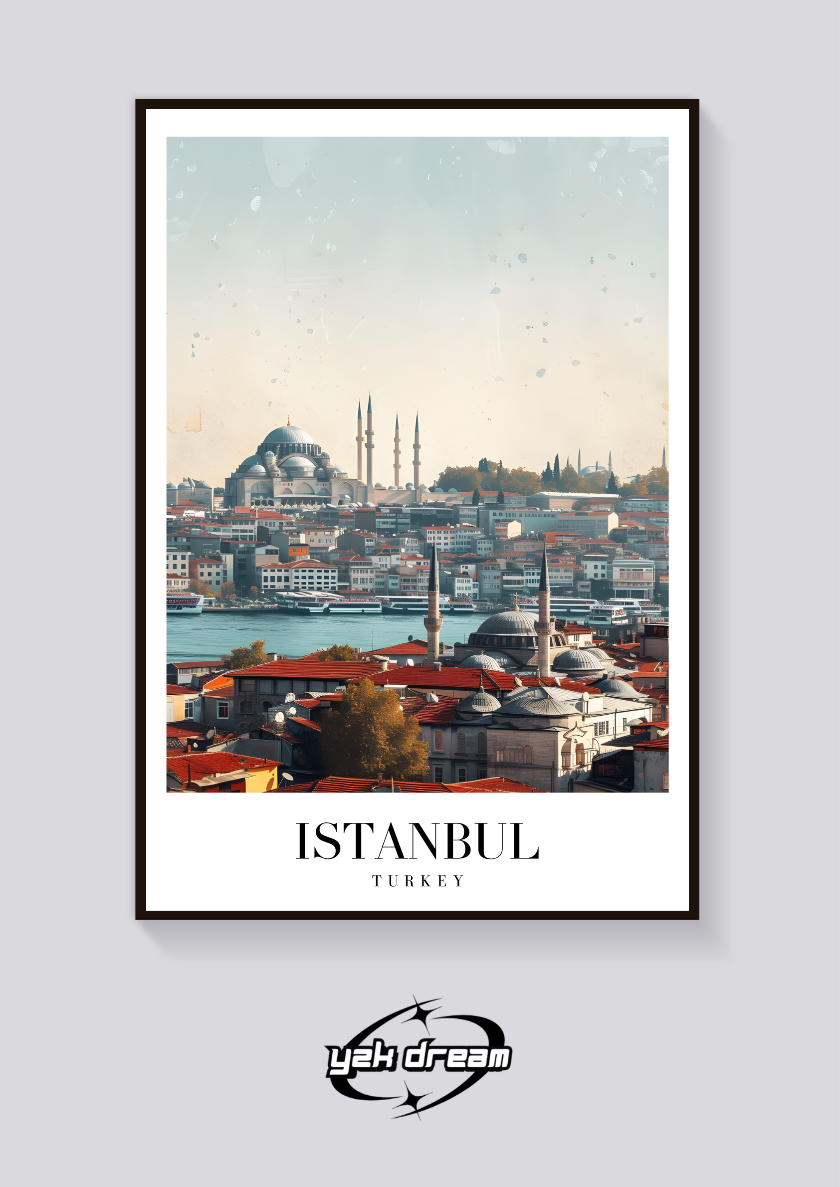 Istanbul Skyline Vintage Poster