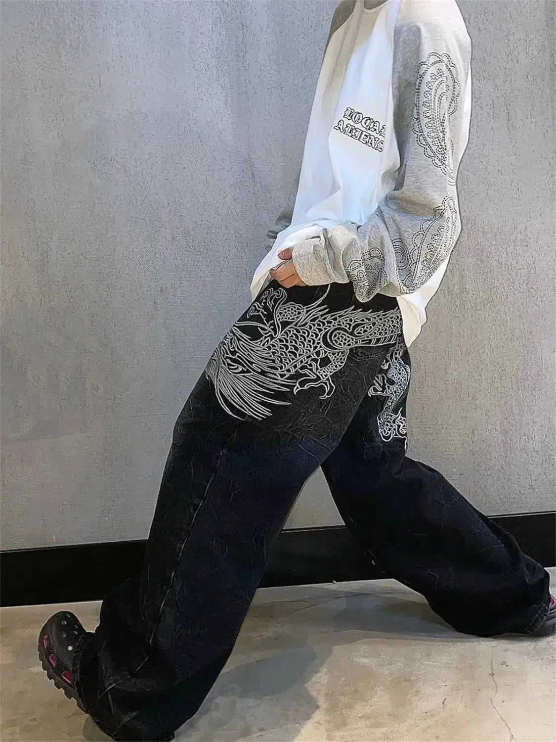 Japanese Embroidered Y2K Jeans