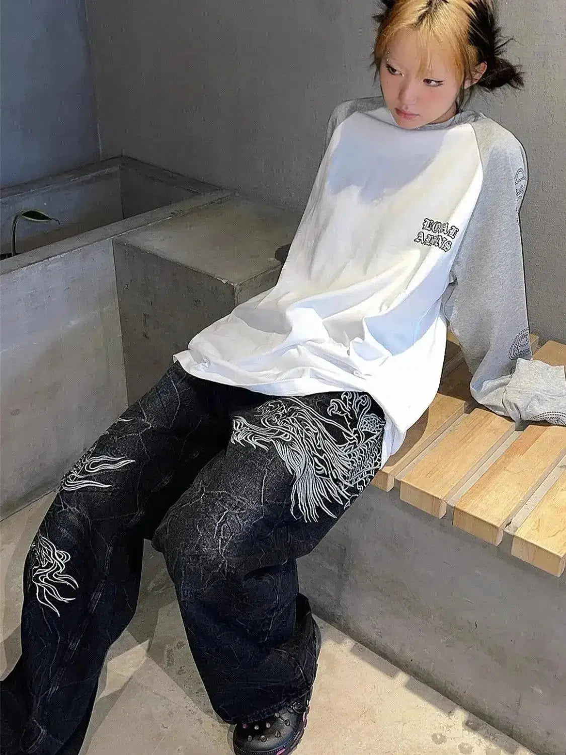 Japanese Embroidered Y2K Jeans