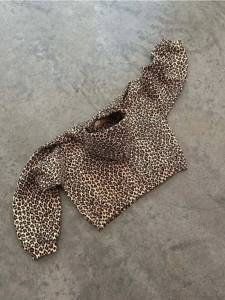 Leopard Print Y2K Graphic Hoodie
