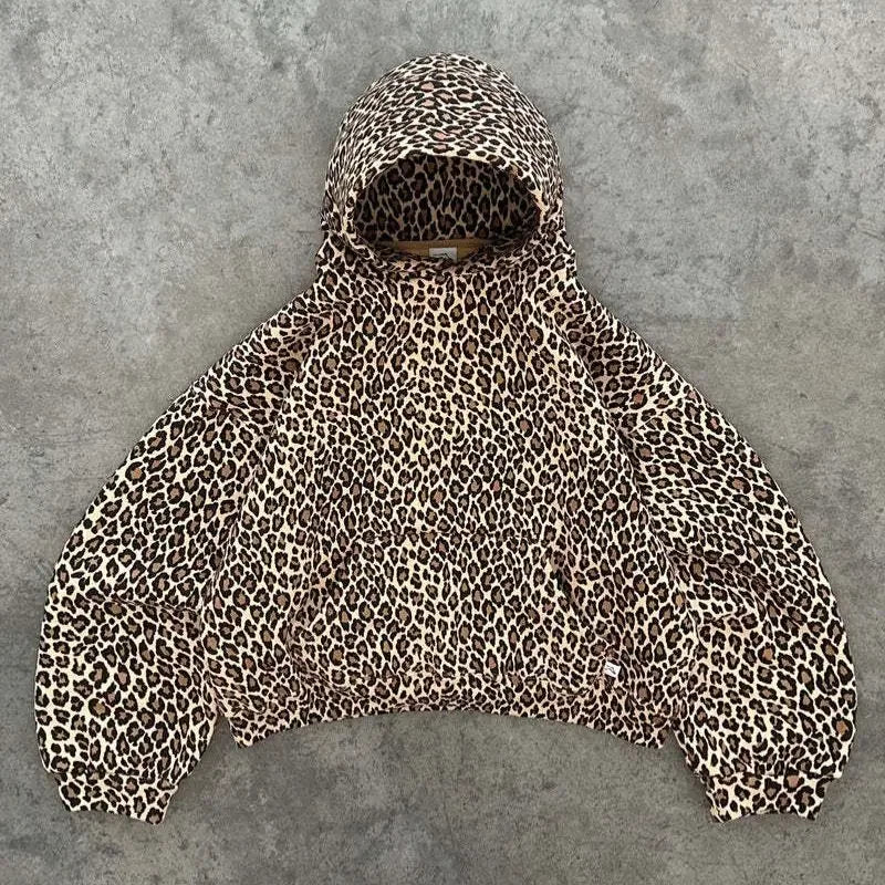 Leopard Print Y2K Graphic Hoodie