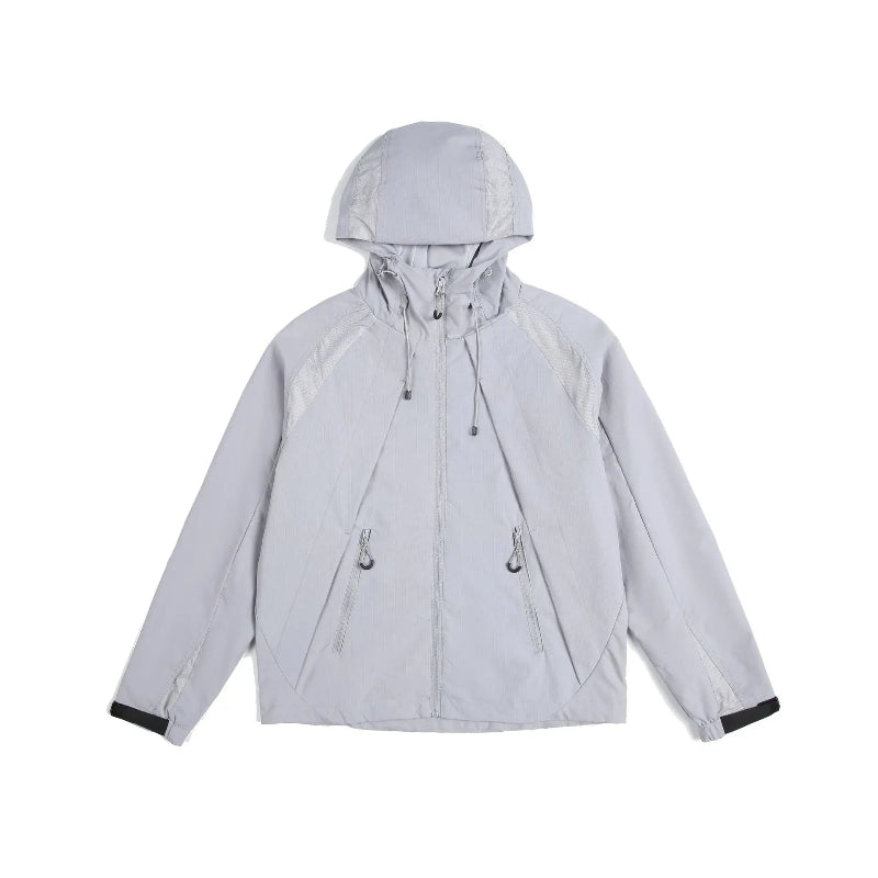 Lightweight Breathable Y2K Hooded Windbreaker Jacket Coat