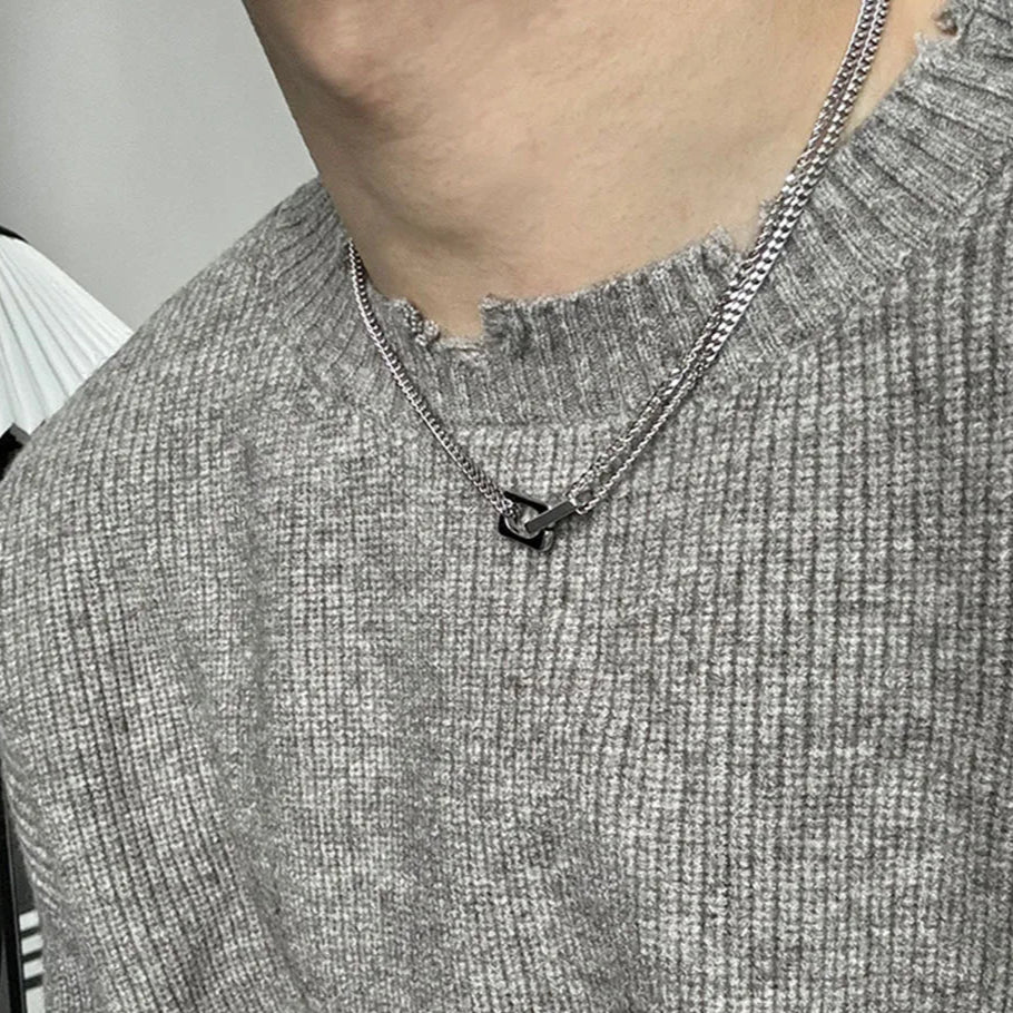 Locked Links Pendant Necklace