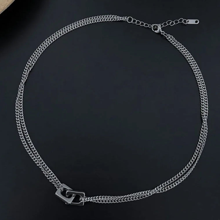 Locked Links Pendant Necklace