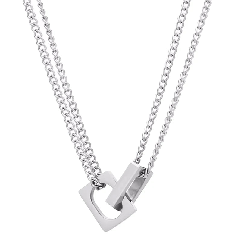 Locked Links Pendant Necklace
