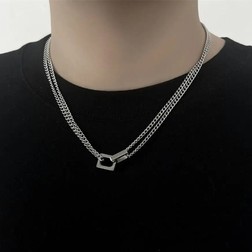 Locked Links Pendant Necklace