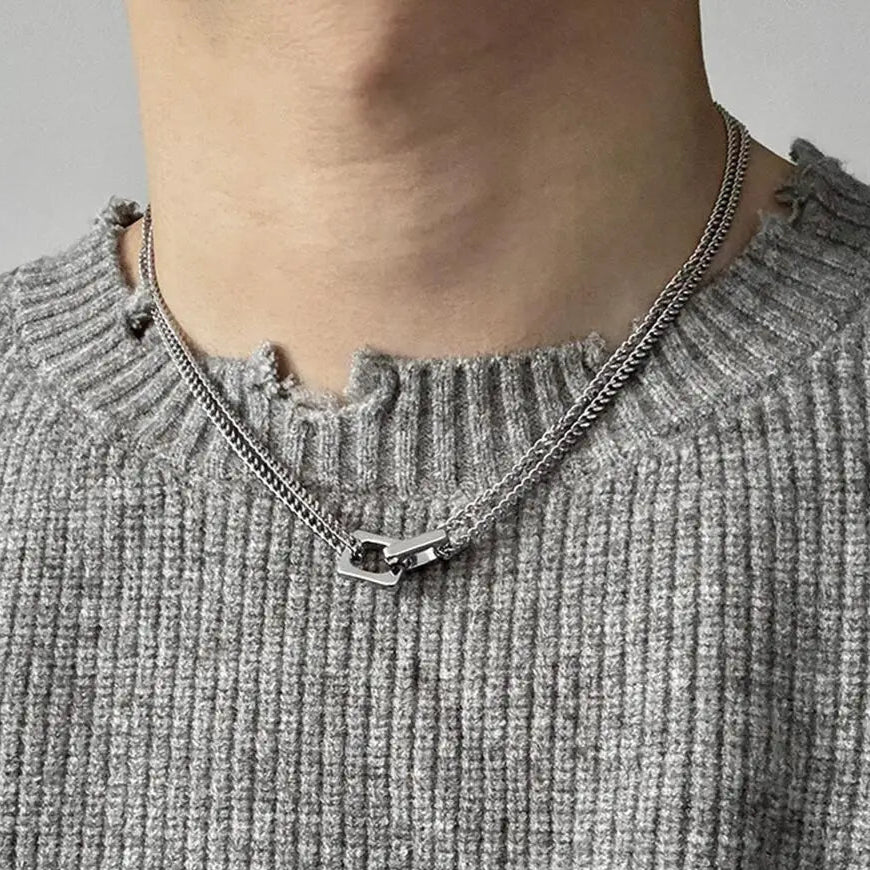 Locked Links Pendant Necklace
