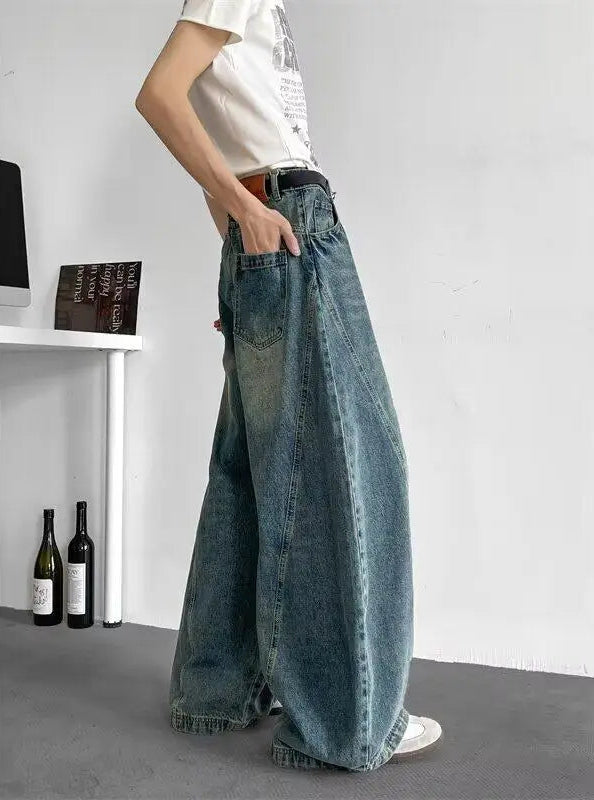 Mens Y2K Baggy Jeans Wide Leg Jeans