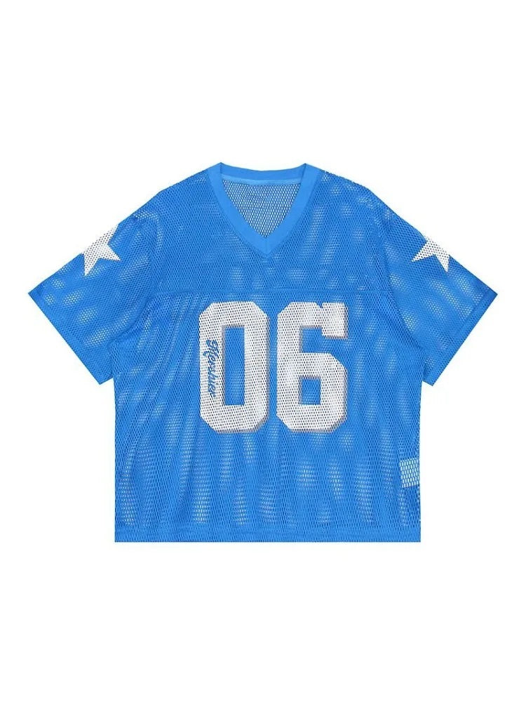 Mesh "06" Graphic Y2K Football Jersey