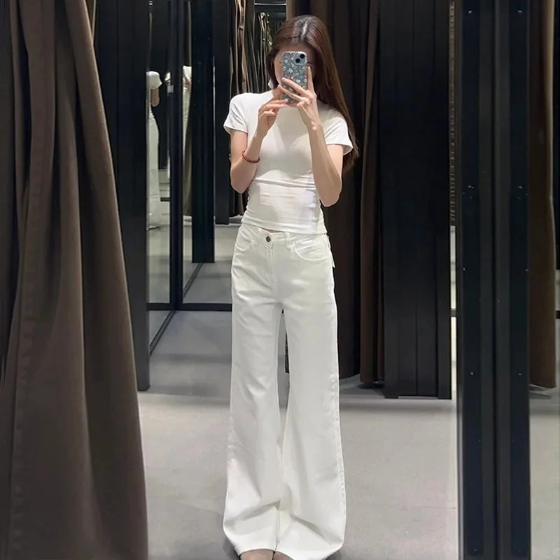 Minimalist Low Waist Y2K Flared Jeans