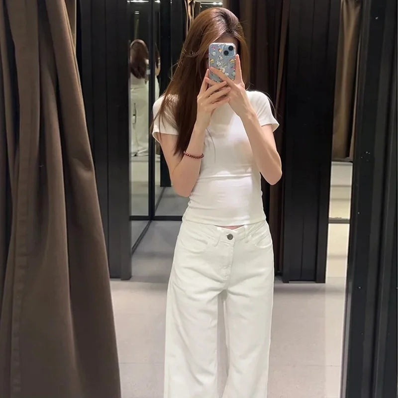 Minimalist Low Waist Y2K Flared Jeans