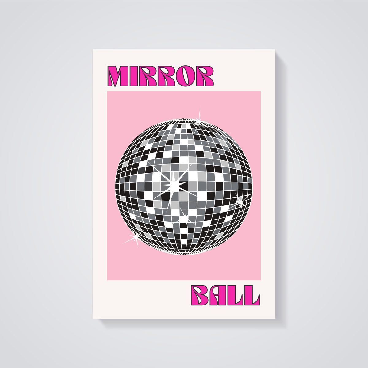 Mirror Ball Pink Poster