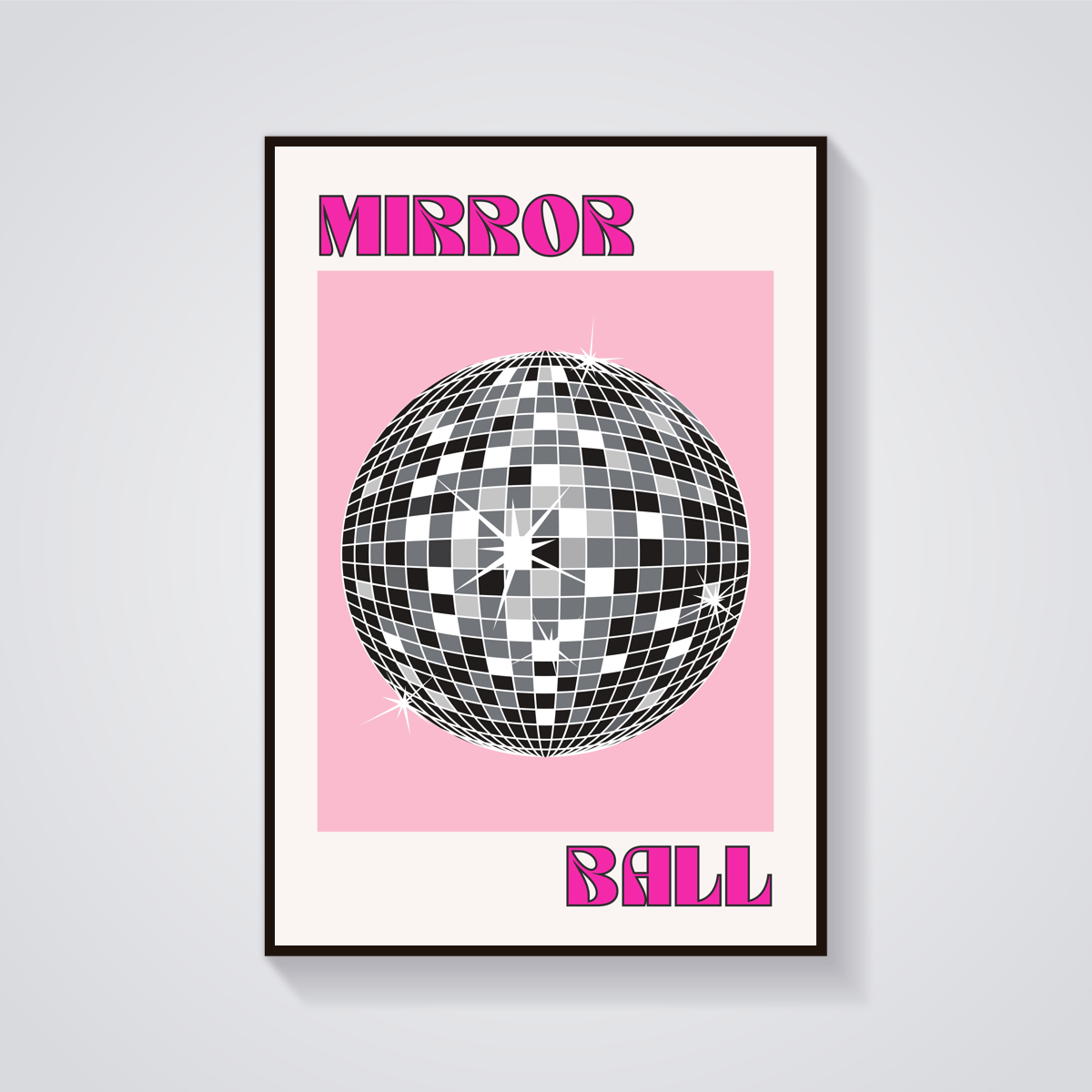 Mirror Ball Pink Poster