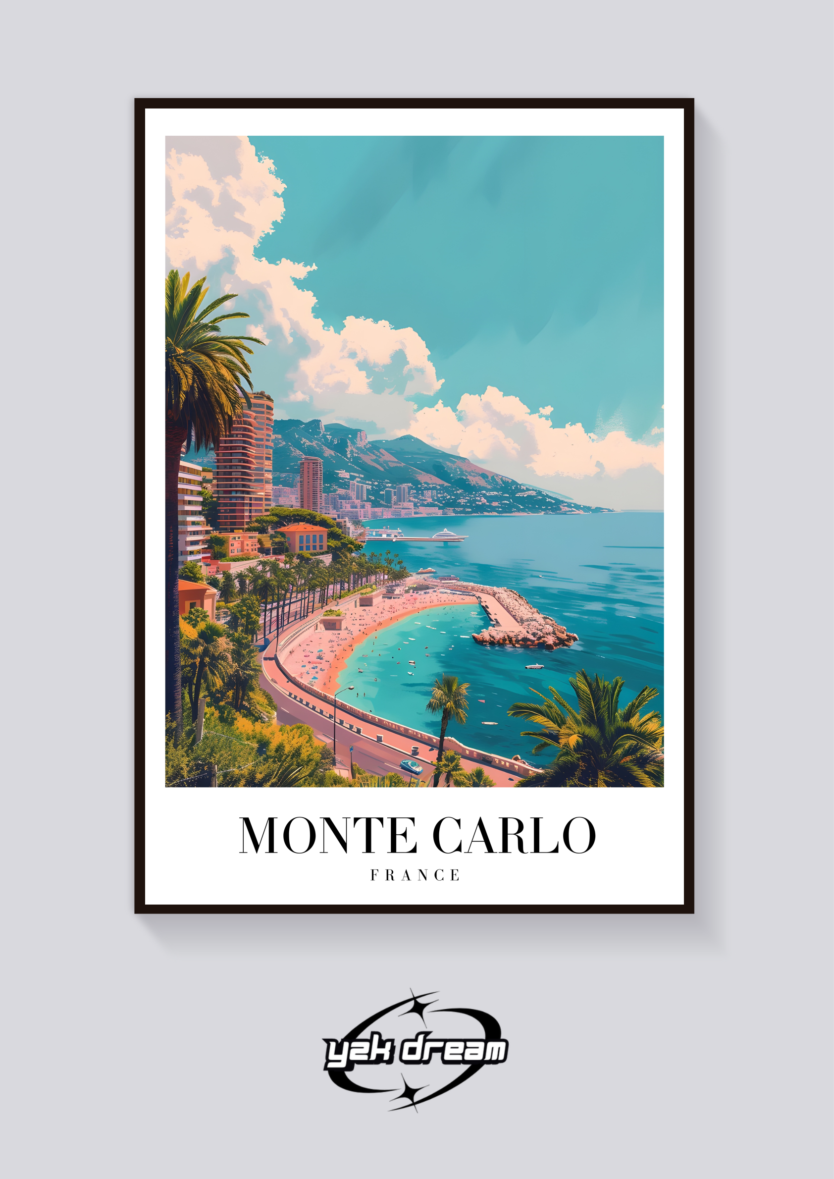 Monte Carlo Beach Vintage Poster