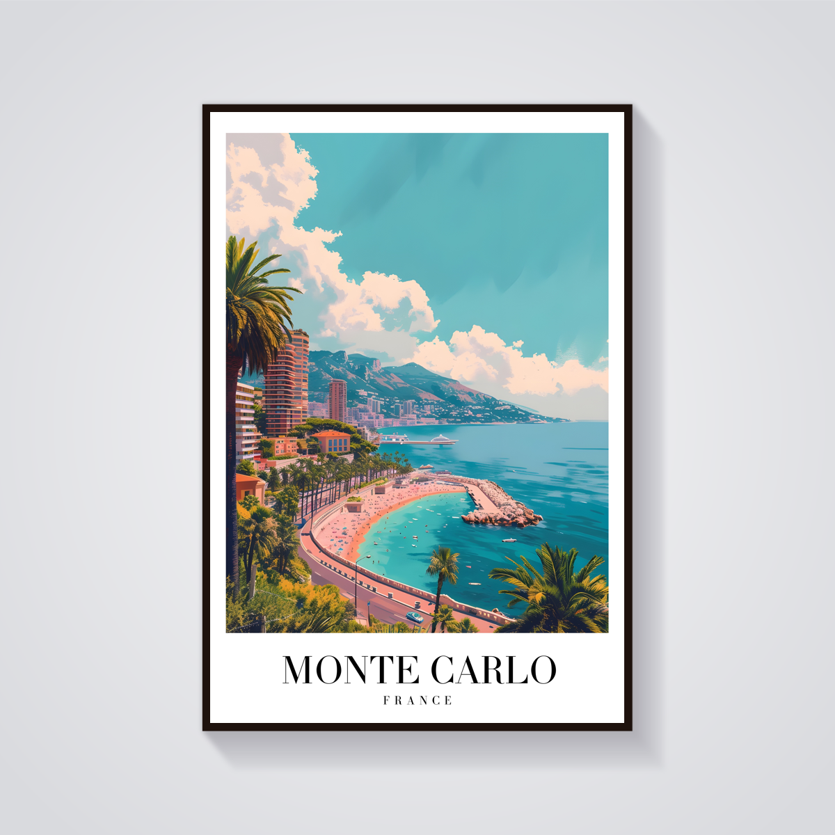 Monte Carlo Beach Vintage Poster