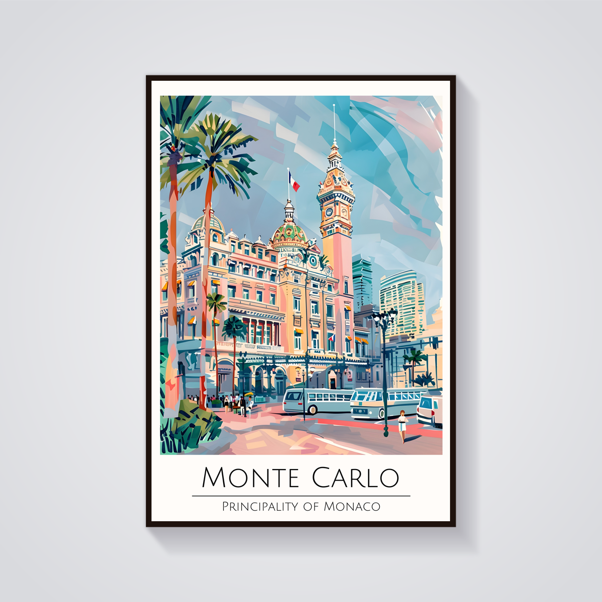 Monte Carlo Casino Retro Poster